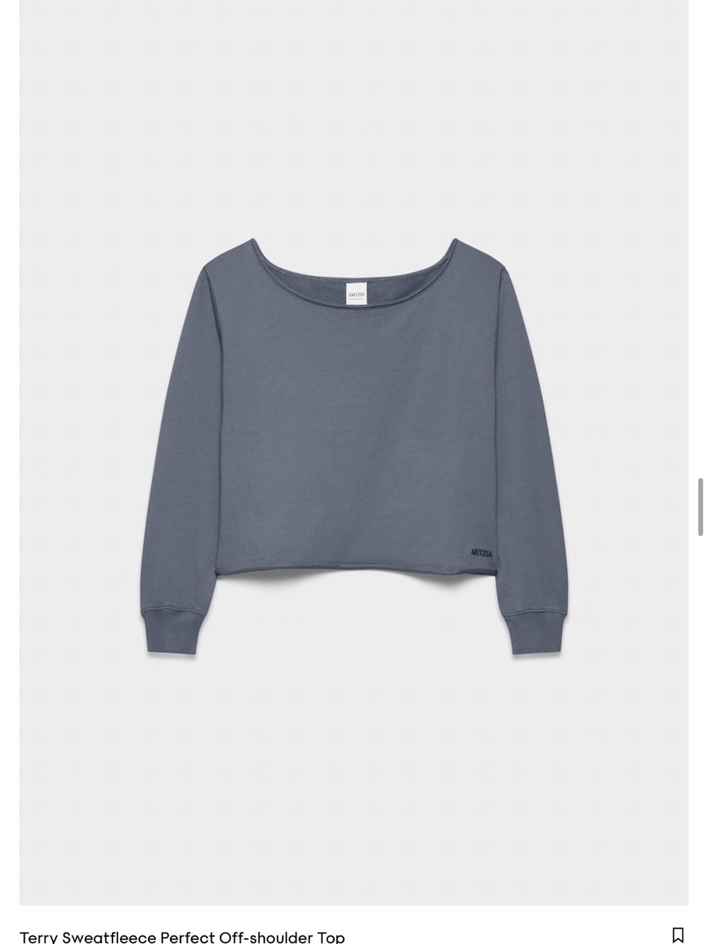 Aritzia Off-Shoulder Cropped Sweater — Slate Blue